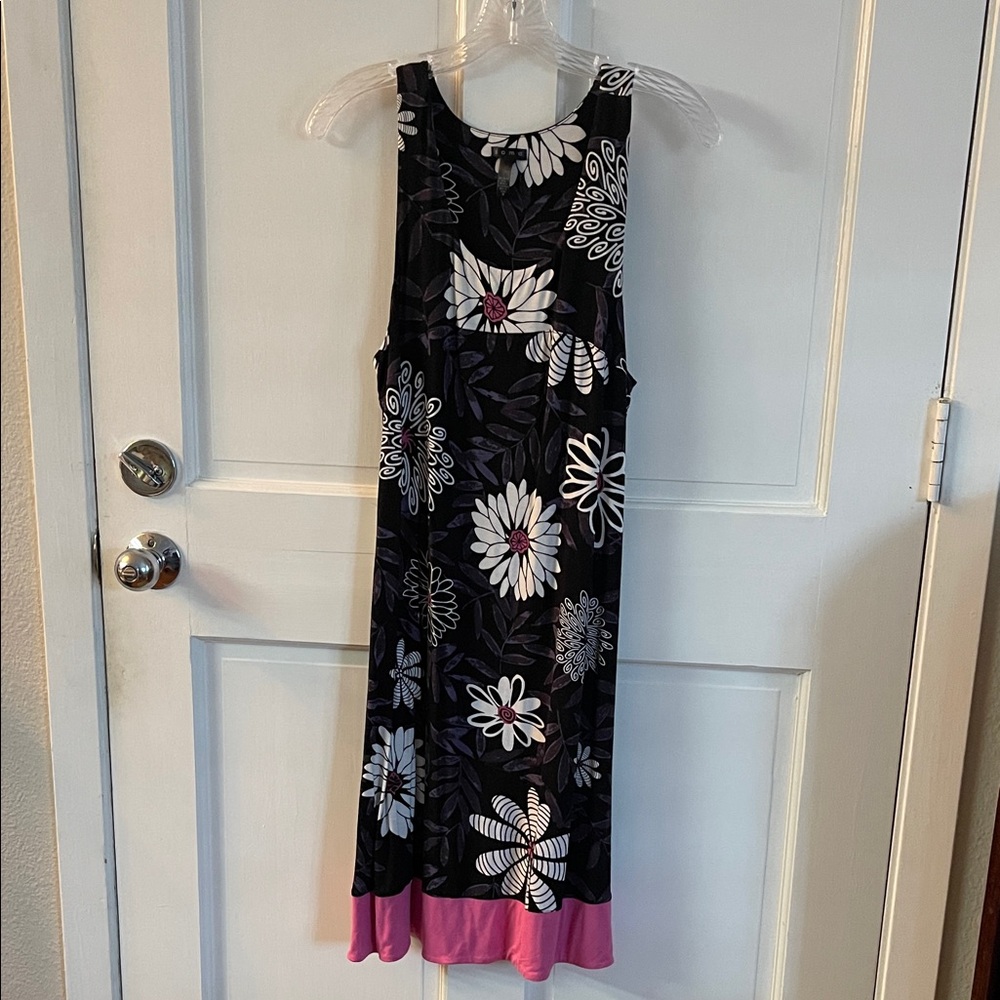 Soma Black and Pink Floral Loungewear Dress